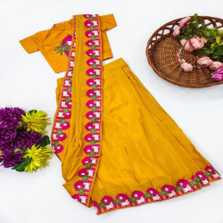 Golden Harmony Ready-to-Wear Kids Saree with Designer Blouse